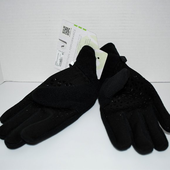 UR Men's Thermal Knuckle Fleece Seamed Gloves Black Size: S/M 22230DL22 NWT Deta - Picture 2 of 4